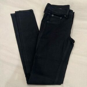 RAG AND BONE BLACK COATED SKINNY SIZE 24